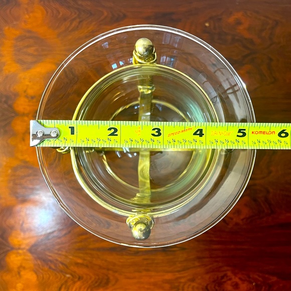 Vintage MCM Brass and Glass 11” Tall Candle Holder - Picture 5 of 8